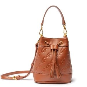 Glamaholic Lifestyle Mini Monogram Bucket Bag- Brown.